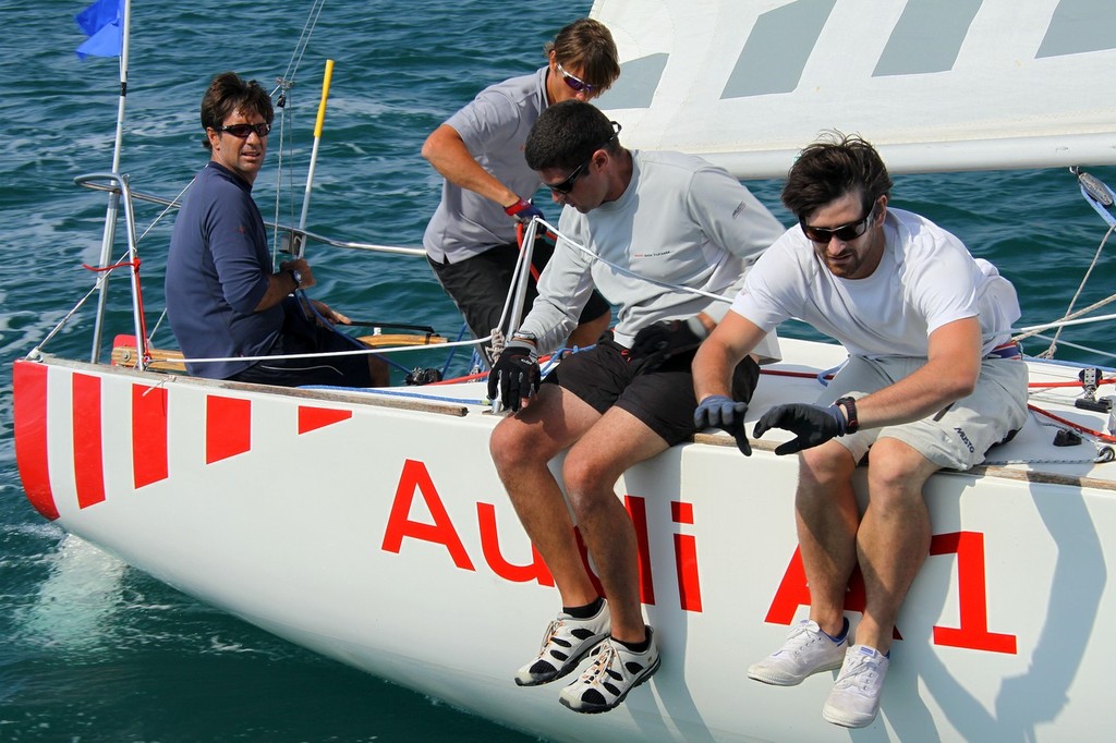 Ian Ainslie in the action - Slovenia Match Race Cup © Jana Pines